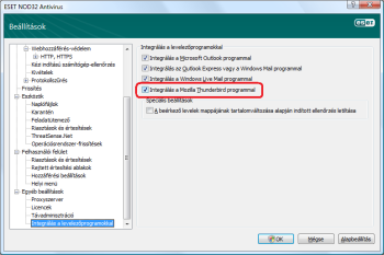 Mozilla Thunderbird támogatás