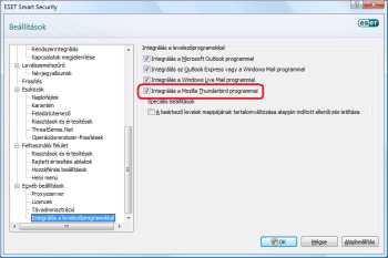 Mozilla Thunderbird támogatás