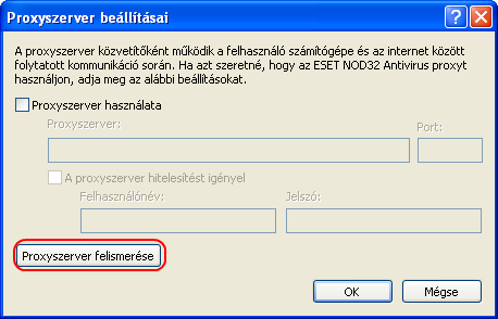 Proxy szerver beállítása
