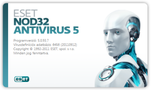 ESET NOD32 Antivirus kezdőképernyő